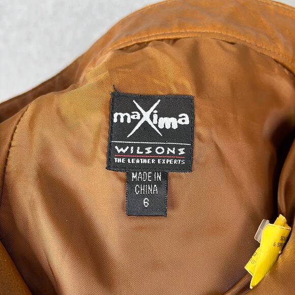 Vintage Maxima Wilsons Leather Brown Straight Mid Rise Pants Size 6 - Picture 11 of 12